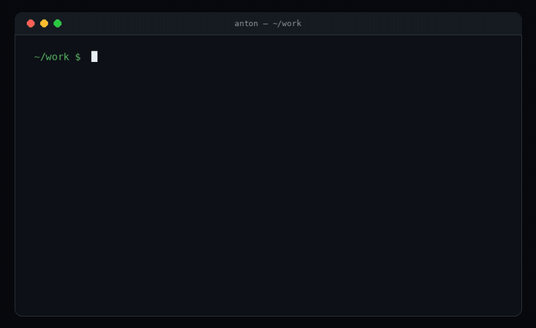 Anton running in a terminal